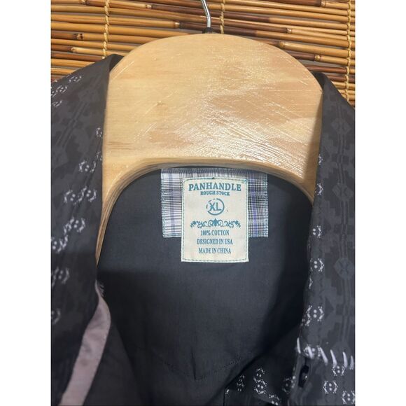 Panhandle Rough Stock Extra Large (XL) Western Black Pearl Snap - Picture 6 of 7